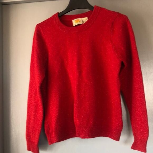 Route 66 Womens Red Wool Blend Pullover Crewneck Sparkly Sweater Sz XL - Picture 1 of 5